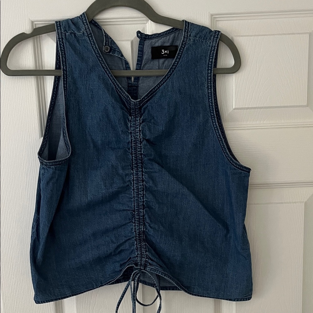 3x1 Women's Dark Blue Denim Tank Top